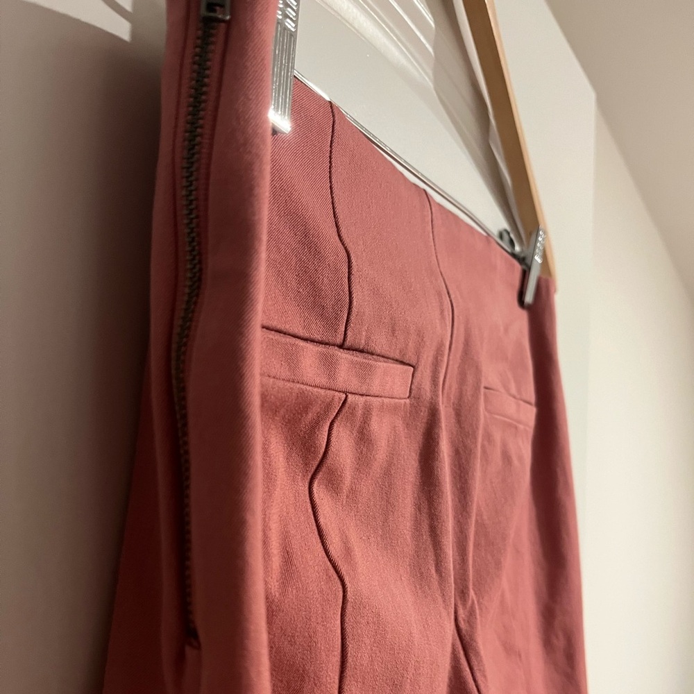 A New Day Skinny Ankle Pants High Rise Flattering Flat Front Salmon Pink Sz 4 - Picture 3 of 5